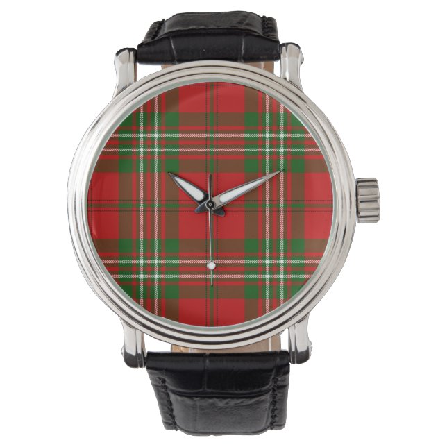 Scott Tartan Rot kariert Armbanduhr (Vorderseite)