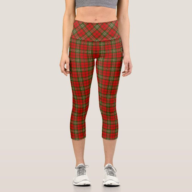 Scott Tartan Rot kariert Capri Leggings (Vorderseite)