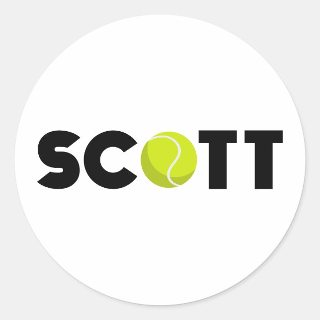 Scott Tennis Runder Aufkleber (Vorderseite)