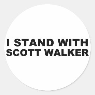 Scott Walker I Stand Runder Aufkleber
