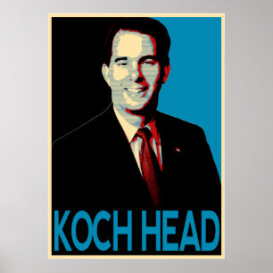 Scott Walker — Koch Head Poster