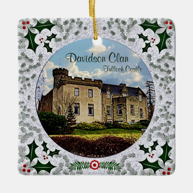 Scottiah Davidson Clan Tulloch Castle Tartan Xmas Keramikornament (Vorderseite)