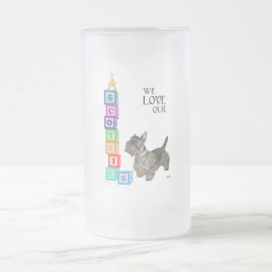 Scottie Alphabetwürfel Mattglas Bierglas