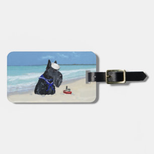 Scottie am Strand Gepäckanhänger