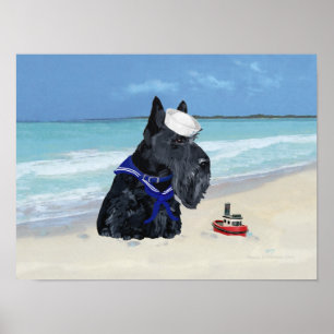 Scottie am Strand Poster