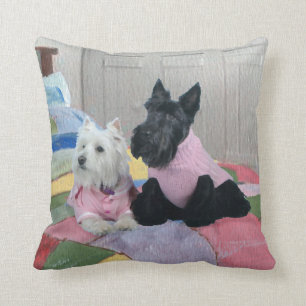 Scottie and Westie - Terrier Winter Pillow Kissen