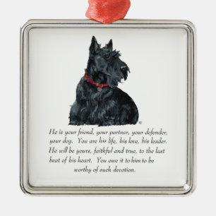 Scottie-Andenken-Ornament - MÄNNLICH Silbernes Ornament