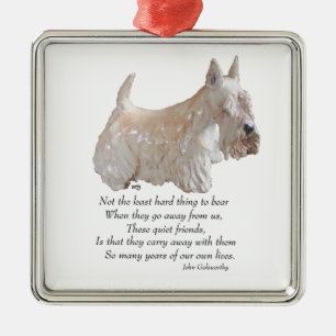 Scottie-Andenken-Ornament Silbernes Ornament