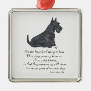 Scottie-Andenken-Ornament Silbernes Ornament