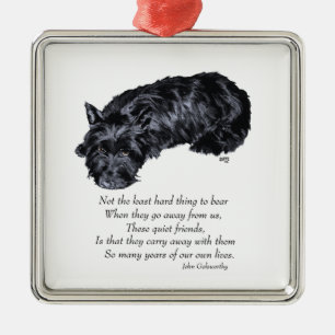Scottie-Andenken-Ornament Silbernes Ornament