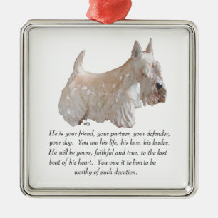 Scottie-Andenken-Ornament Silbernes Ornament