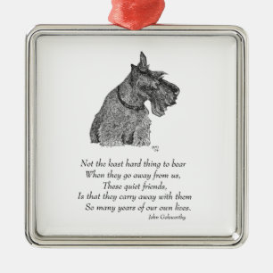 Scottie-Andenken-Ornament Silbernes Ornament