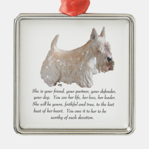 Scottie-Andenken-Weihnachtsbaumanhänger Silbernes Ornament