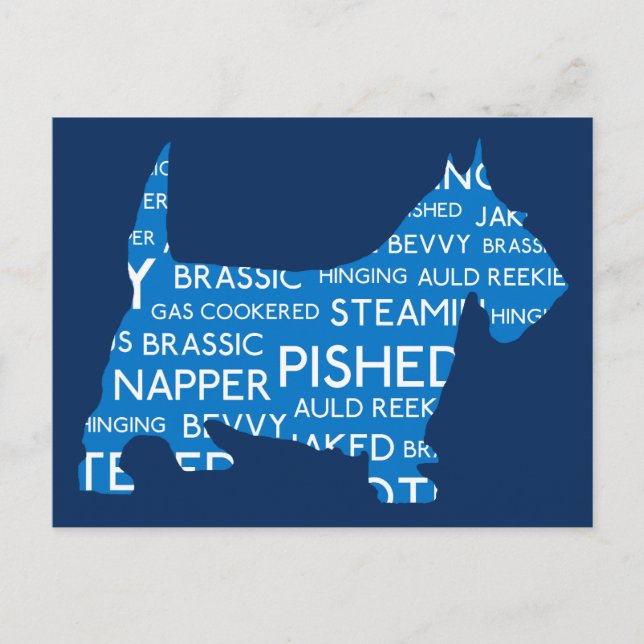 scottie Auld Reekie Scottish Slang.png Postcard Postkarte (Vorderseite)
