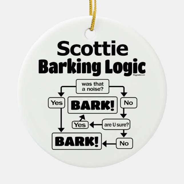 Scottie Barking Logic Keramik Ornament (Vorne)