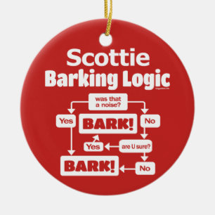 Scottie Barking Logic Keramik Ornament