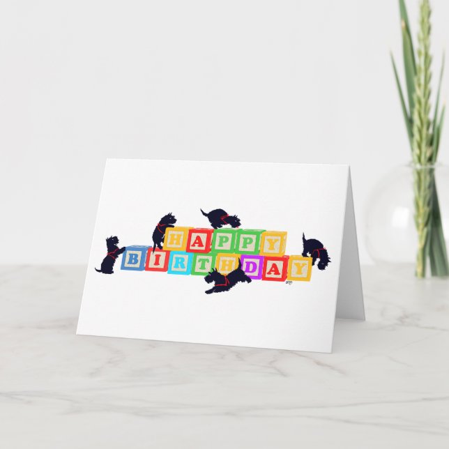Scottie Birthday Blocks Karte (Vorderseite)