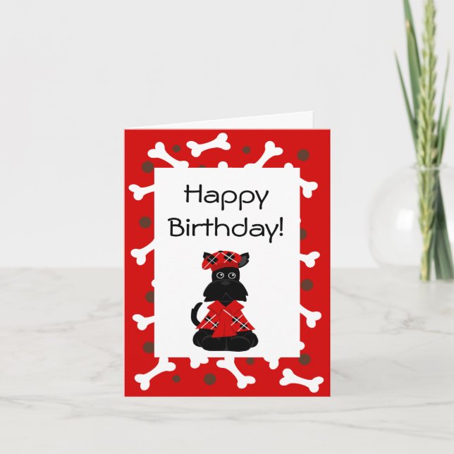 Scottie Birthday Card Karte (Vorderseite)