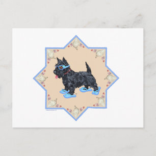 Scottie Blaue FlipFlops Postkarte