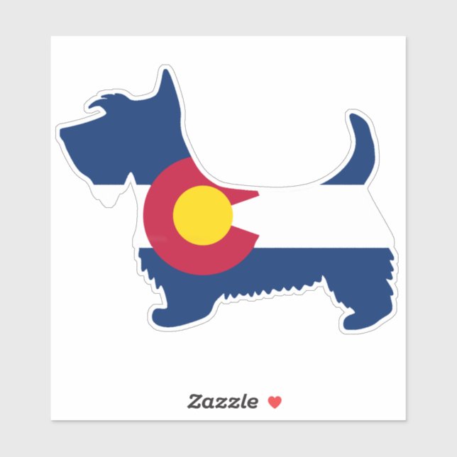 Scottie Colorado Flag Aufkleber (Blatt)