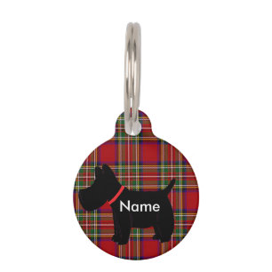 Scottie Dark Red Tartan Haustiermarke
