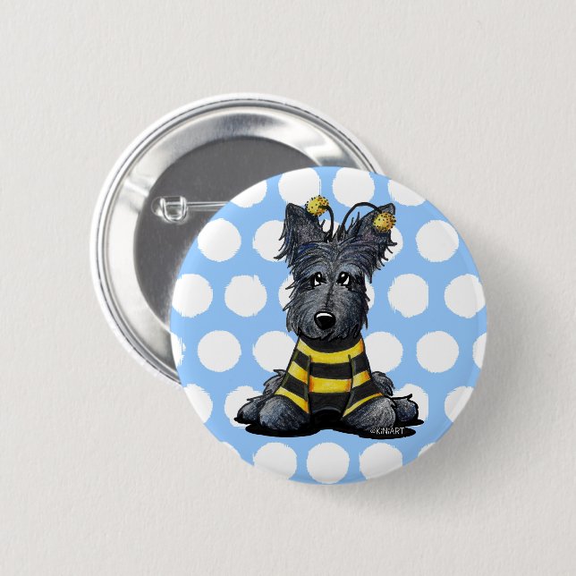 Scottie Dog Bee Button (Vorne & Hinten)