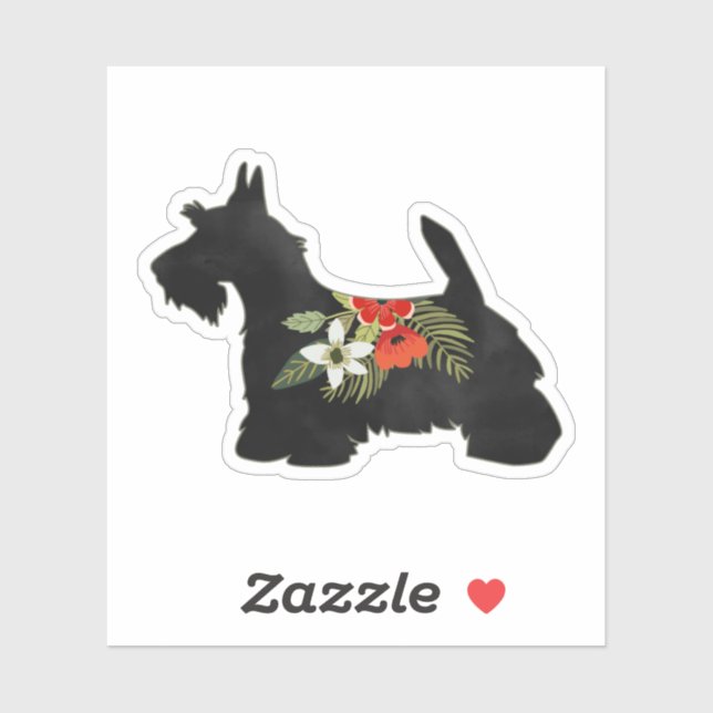 Scottie Dog Breed Boho Silhouette Aufkleber (Blatt)