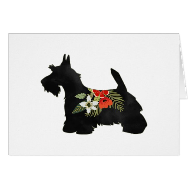 Scottie Dog Breed Boho Silhouette Card (Vorderseite (Horizontal))
