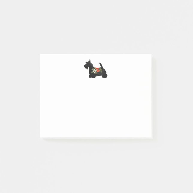 Scottie Dog Breed Boho Silhouette Post-it Klebezettel (Vorderseite)