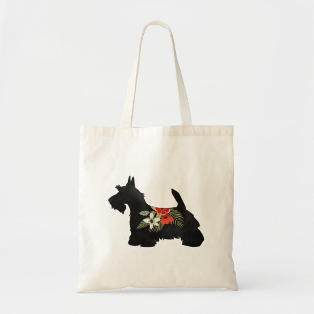 Scottie Dog Breed Boho Silhouette Tragetasche (Vorne)