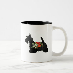 Scottie Dog Breed Boho Silhouette Zweifarbige Tasse