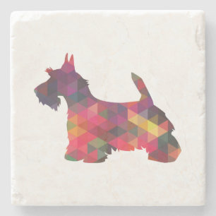 Scottie Dog Breed Geo Silhouette Multi Steinuntersetzer