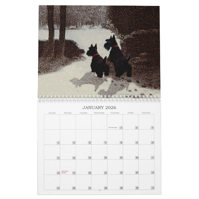 Scottie Dog Calendar Kalender (Jan 2026)