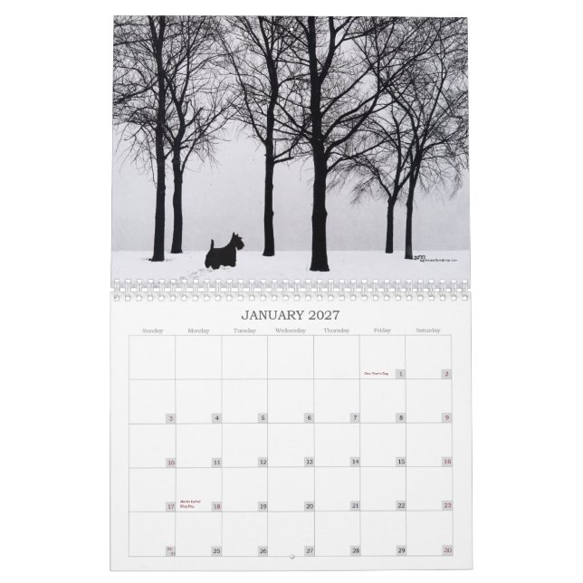 Scottie Dog Calendar Kalender (Jan 2027)