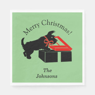 Scottie Dog Christmas Paper Party Drink Napkins Serviette