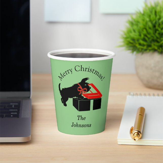 Scottie Dog Christmas Personalisiert Paper Party C Pappbecher (InSitu)
