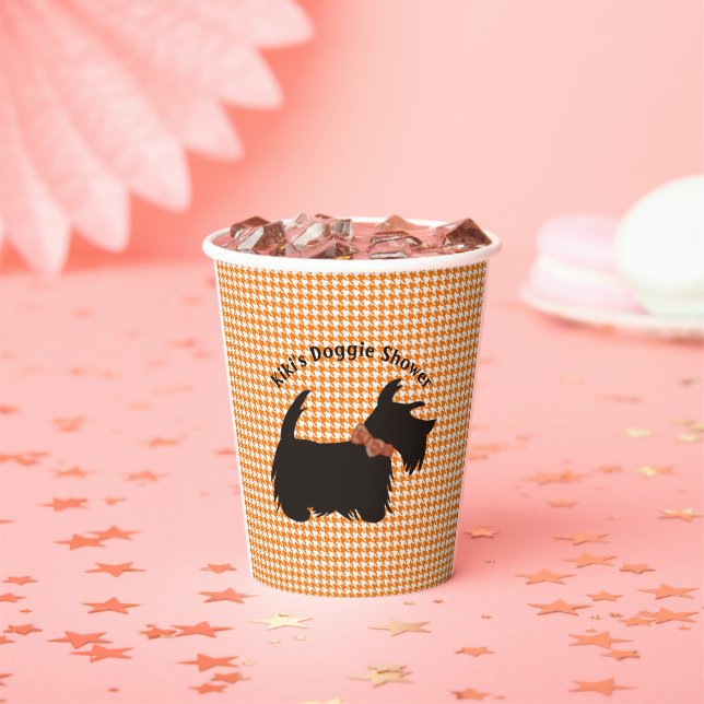 Scottie dog Dog Duschköpfe Teller, neuer Hundebesi Pappbecher (Insitu)