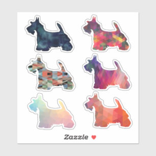 Scottie Dog Geometric Pattern Silhouette Collect Aufkleber