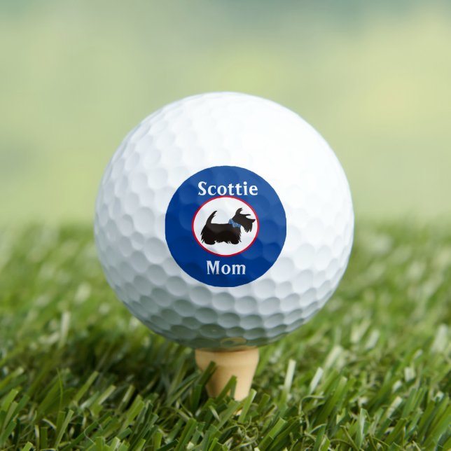 Scottie dog Golf balls, Scottie Mom golfing Golfball (Insitu T-Shirt)