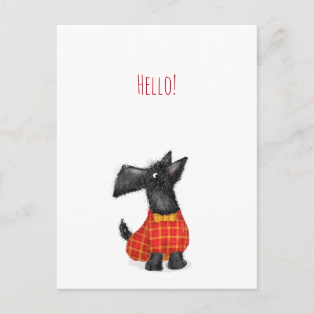 Scottie dog hello Postkarte (Vorderseite)