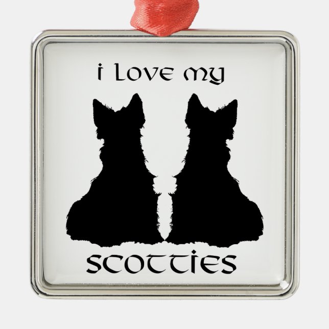 Scottie Dog Liebe Silhouetten Ornament (Vorne)