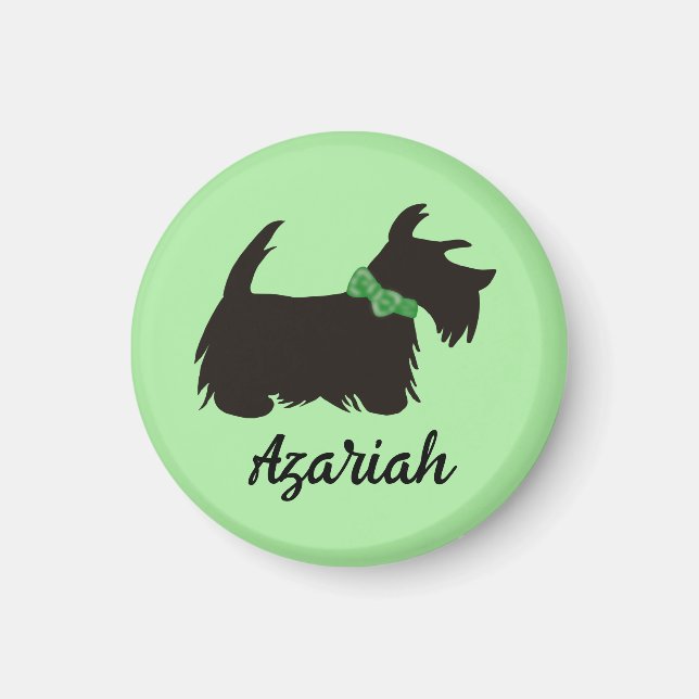Scottie dog Magnet, Scottish Terry Button Magnet (Vorne)