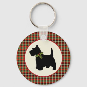 Scottie Dog Scotch Kariert Weihnachten Schlüsselanhänger