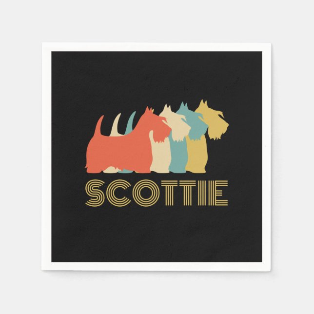 Scottie Dog Scottish Terrier Breed Vintage Look Serviette (Vorderseite)