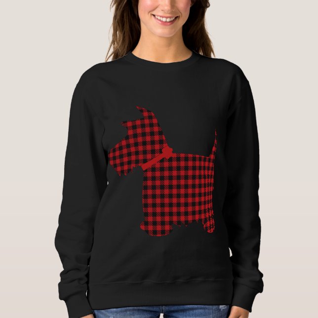 Scottie Dog Scottish Terrier Red Black Buffalo Pla Sweatshirt (Vorderseite)