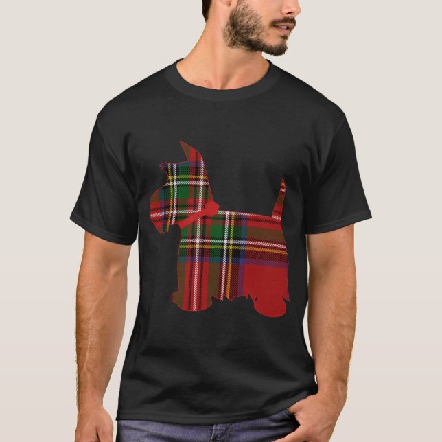 Scottie Dog Scottish Terrier Royal Stewart T-Shirt (Vorderseite)
