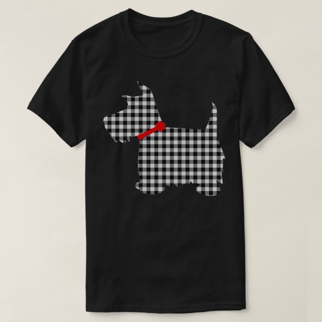 Scottie Dog Scottish Terrier Schwarz-weiß Buffalo  T-Shirt (Design vorne)