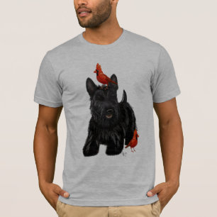 Scottie Dog und Rote Vögel T-Shirt