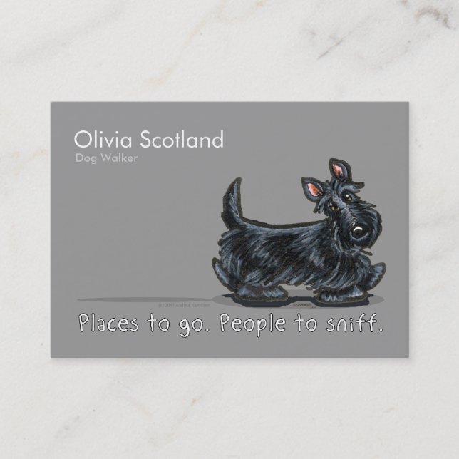 Scottie Dog Walking Pet Business Cards Visitenkarte (Vorderseite)