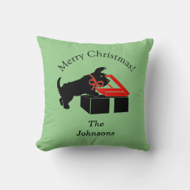 Scottie Dog Weihnachts-Wurfkissen personalisiert Kissen